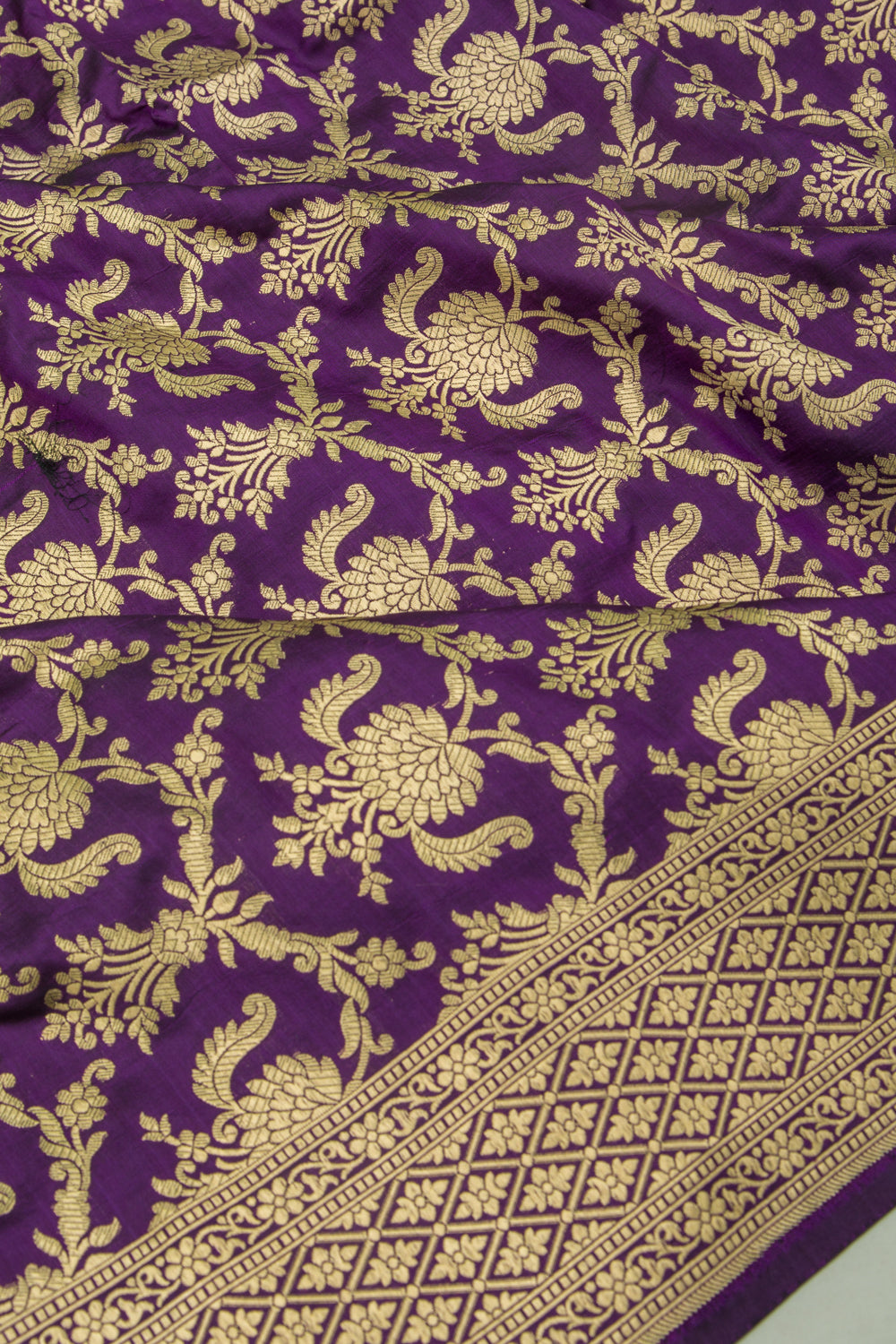 Banarasi Silk Brocade Purple Saree