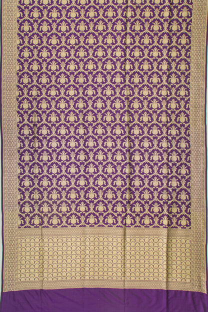 Banarasi Silk Brocade Purple Saree