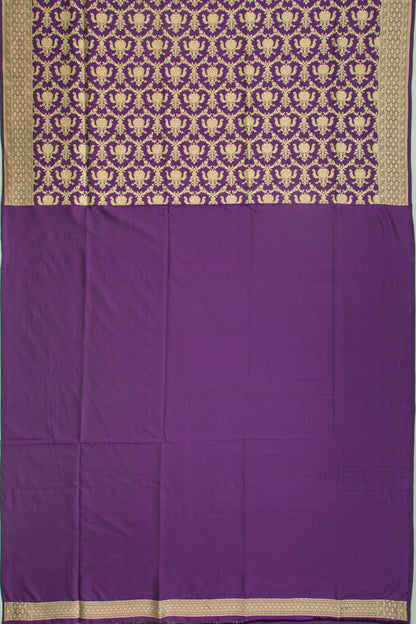 Banarasi Silk Brocade Purple Saree