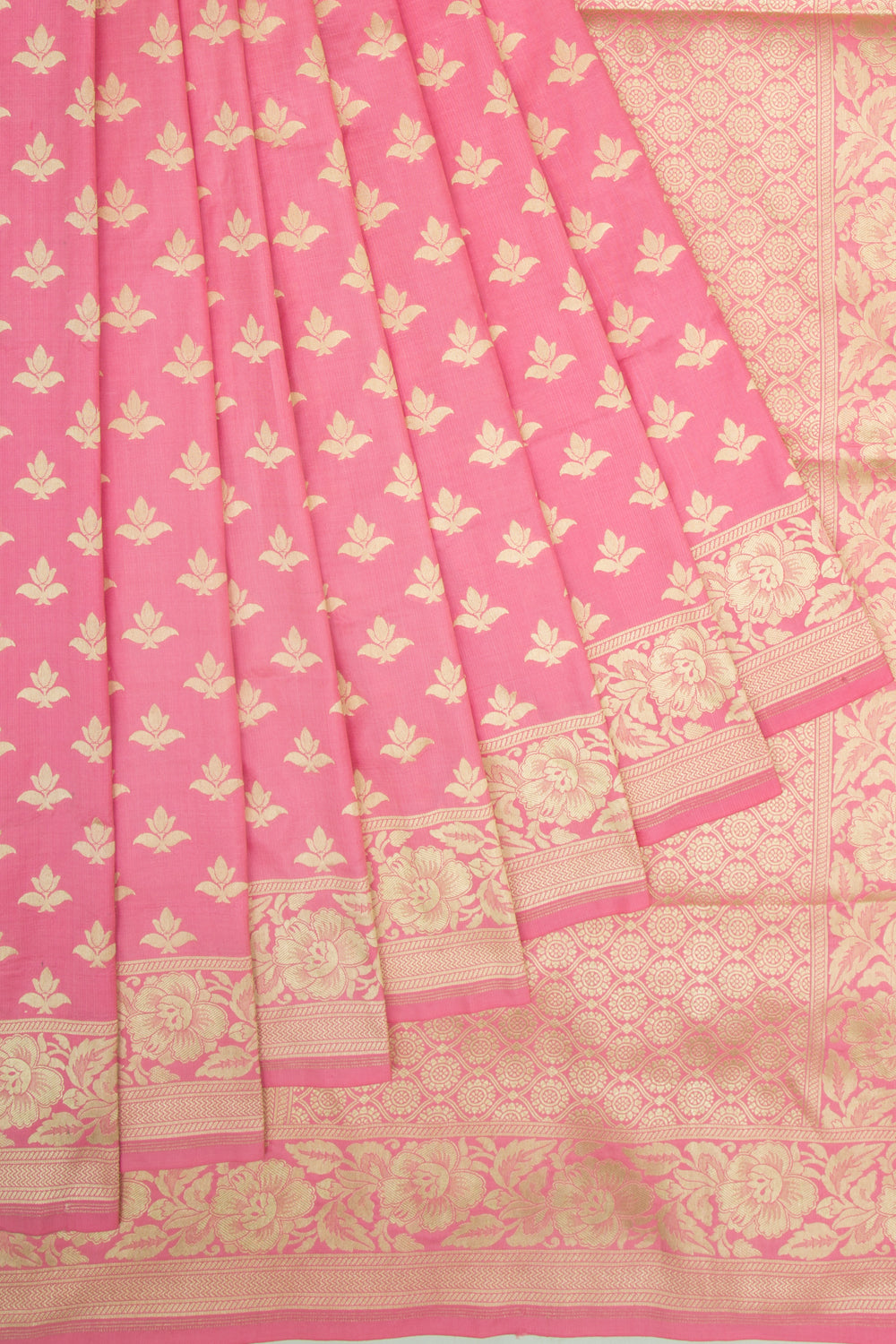 Banarasi Silk Butta Pink Saree