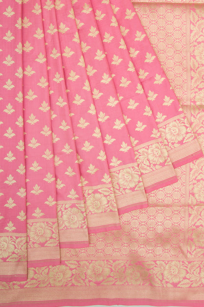 Banarasi Silk Butta Pink Saree