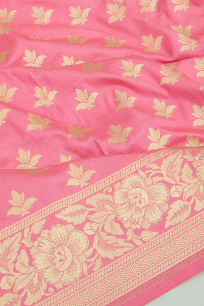Banarasi Silk Butta Pink Saree