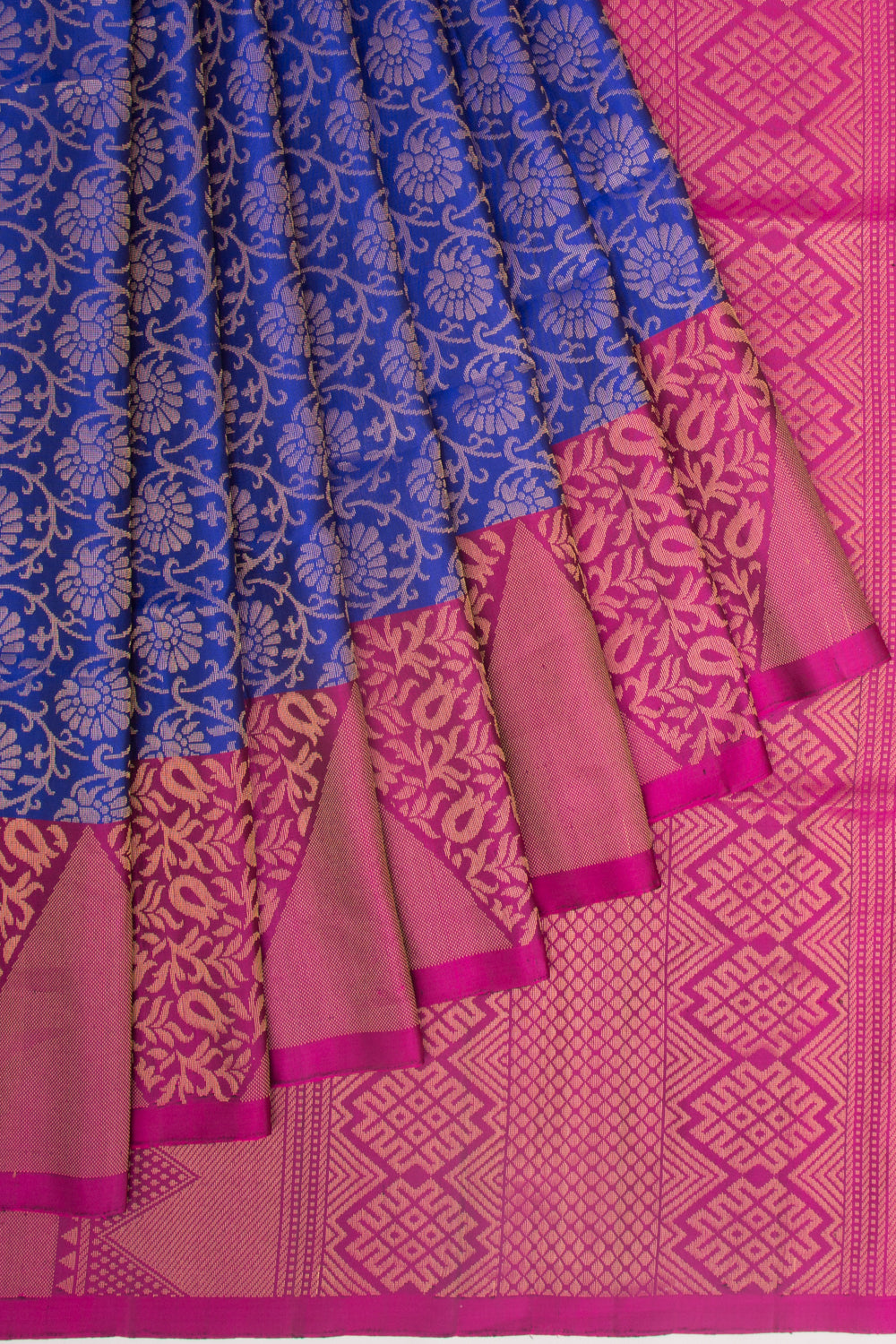 Coimbatore Soft Silk Jaal Dark Blue Saree