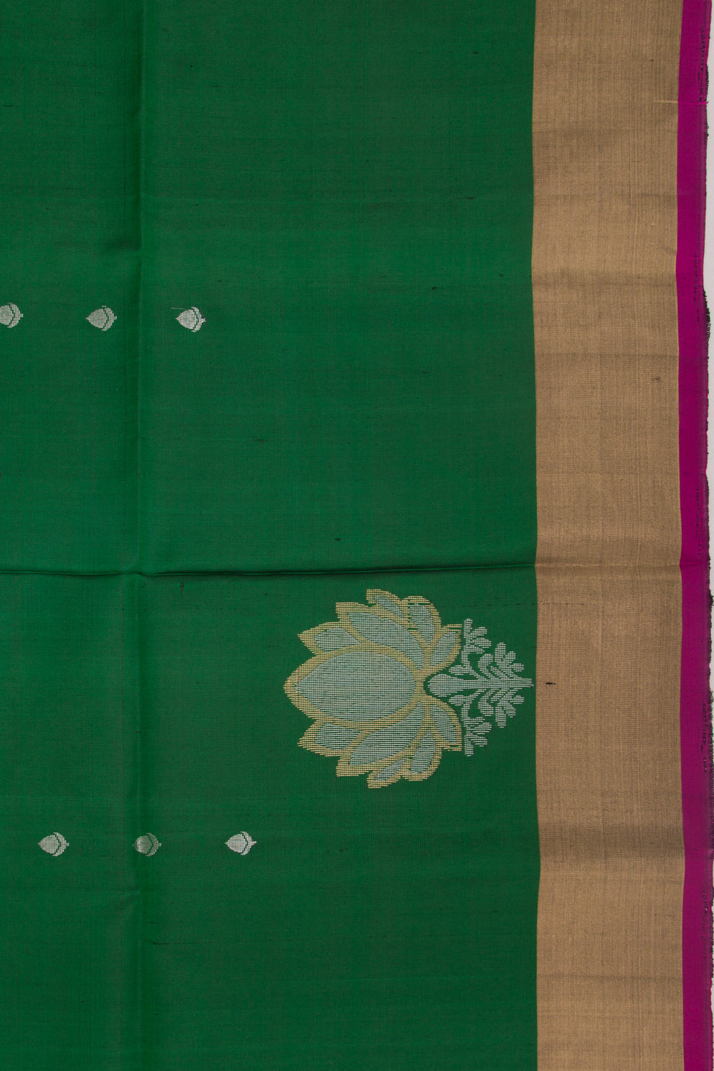 Coimbatore Soft Silk Butta Dark Green Saree