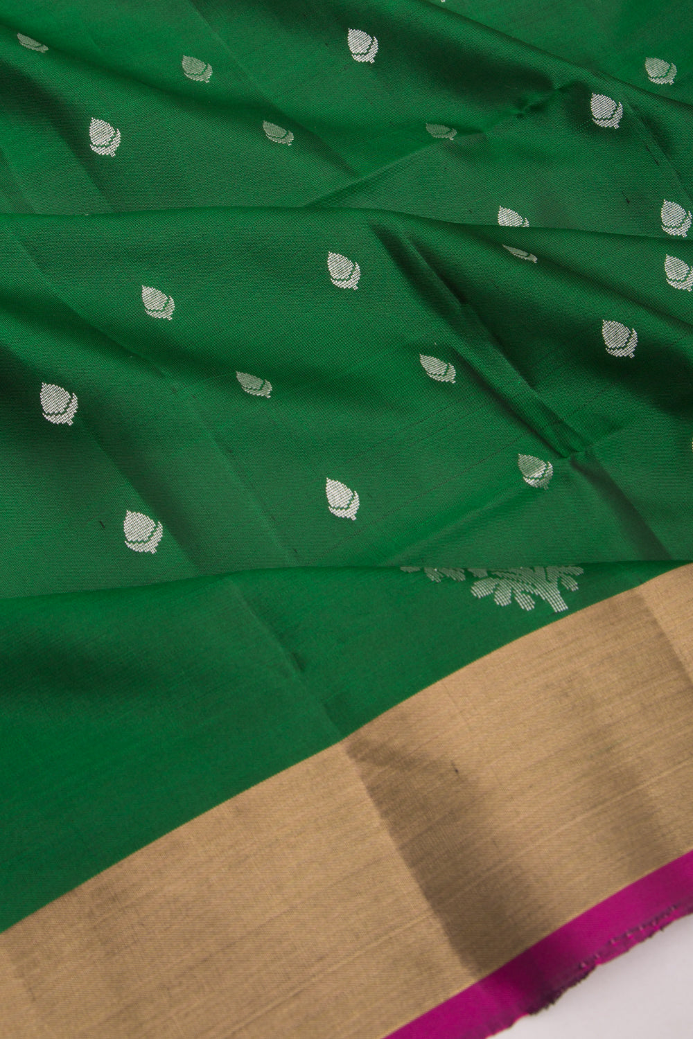 Coimbatore Soft Silk Butta Dark Green Saree