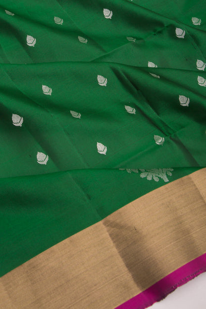 Coimbatore Soft Silk Butta Dark Green Saree