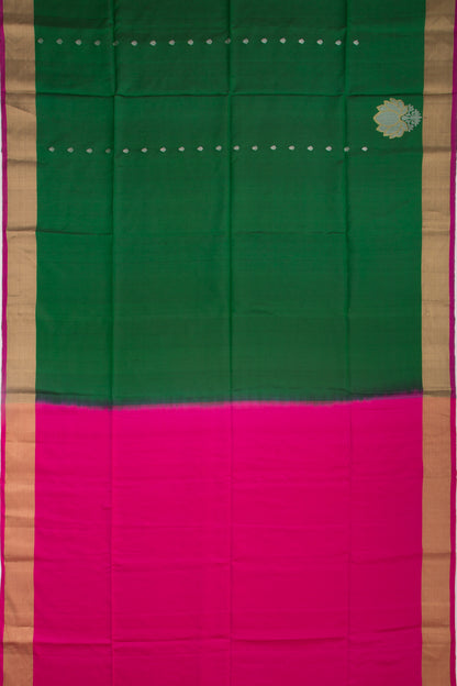 Coimbatore Soft Silk Butta Dark Green Saree