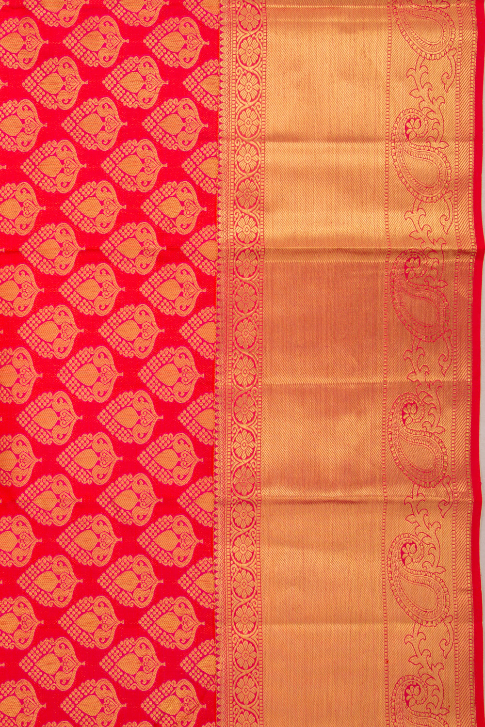 Taranga Kanchi Silk Brocade Tomato Red Saree