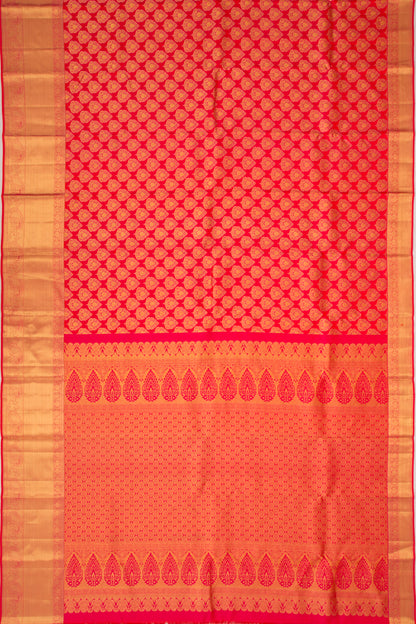 Taranga Kanchi Silk Brocade Tomato Red Saree
