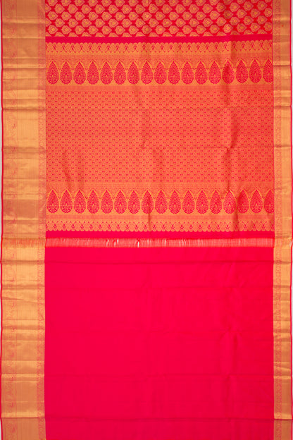 Taranga Kanchi Silk Brocade Tomato Red Saree