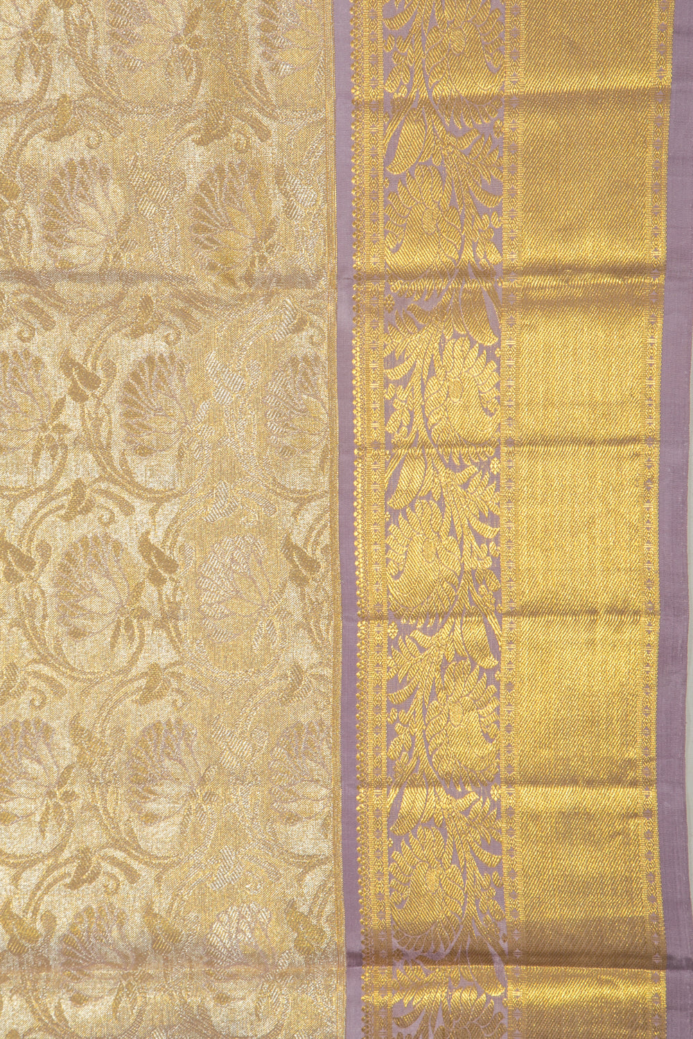 Kanchipuram Silk Tissue Jaal Gold Saree
