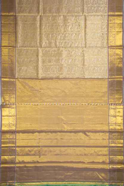 Kanchipuram Silk Tissue Jaal Gold Saree