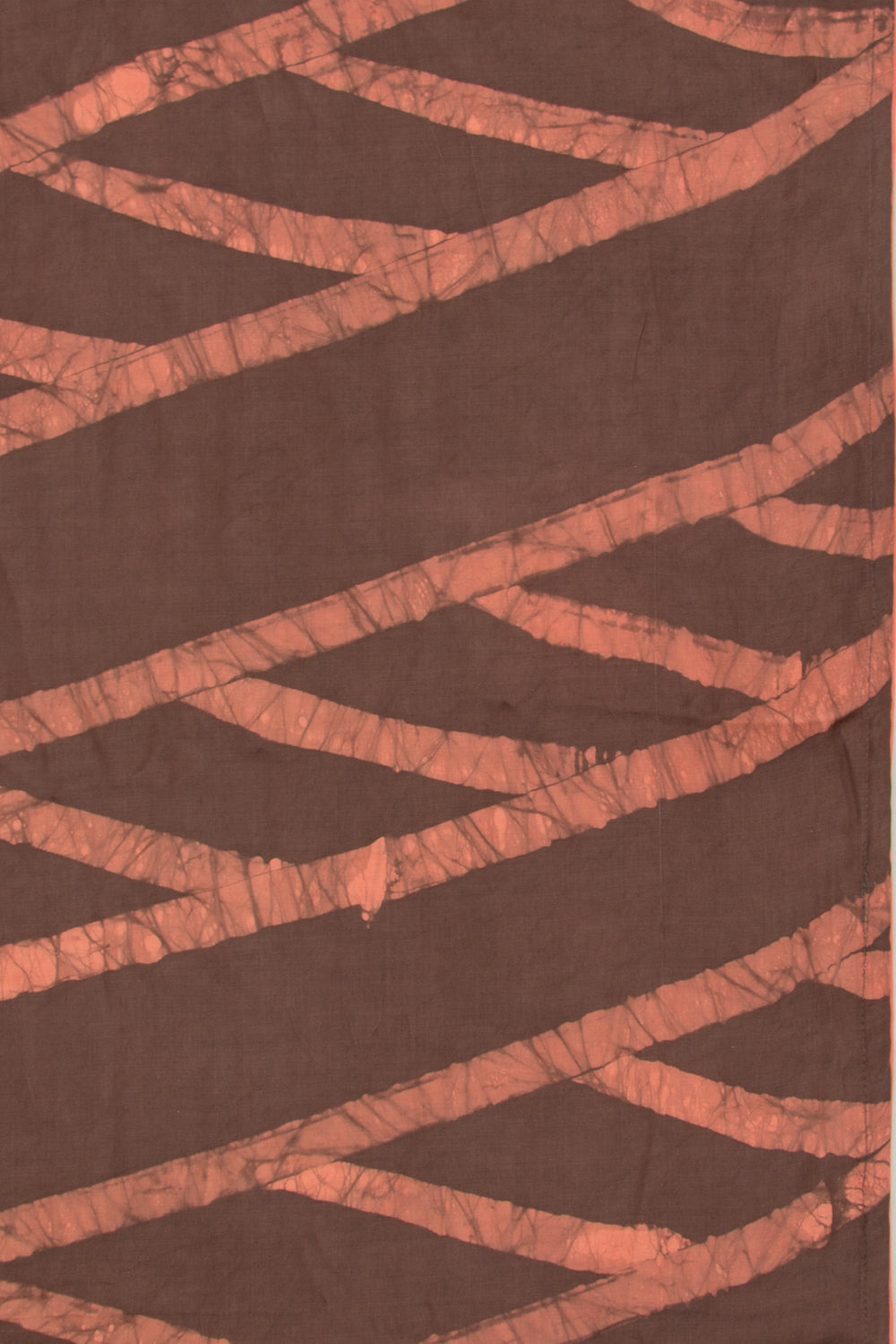 Satin Block Printed Brown Saree