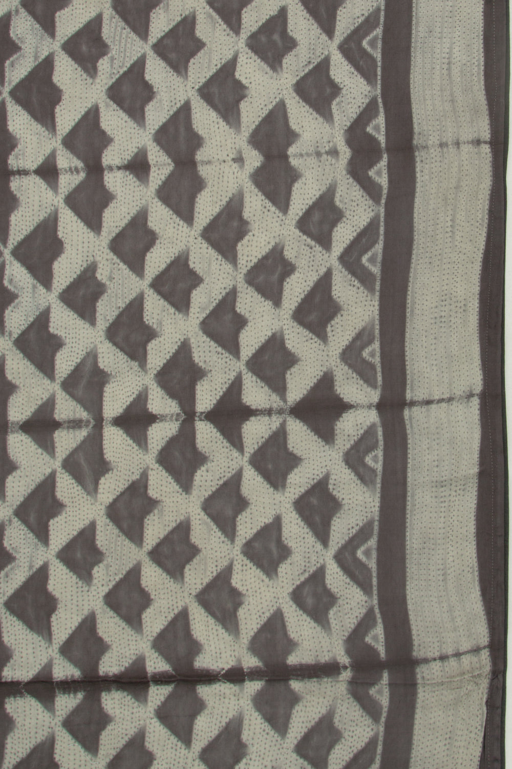 Satin Block Printed Black Saree