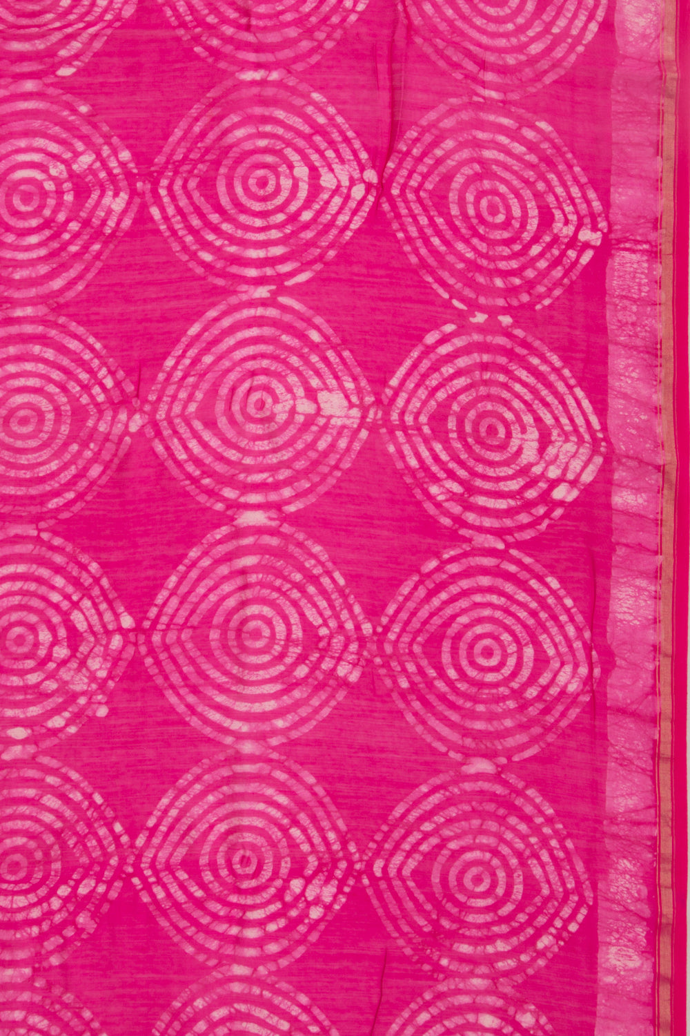 Chanderi Cotton Block Printed Pink Saree