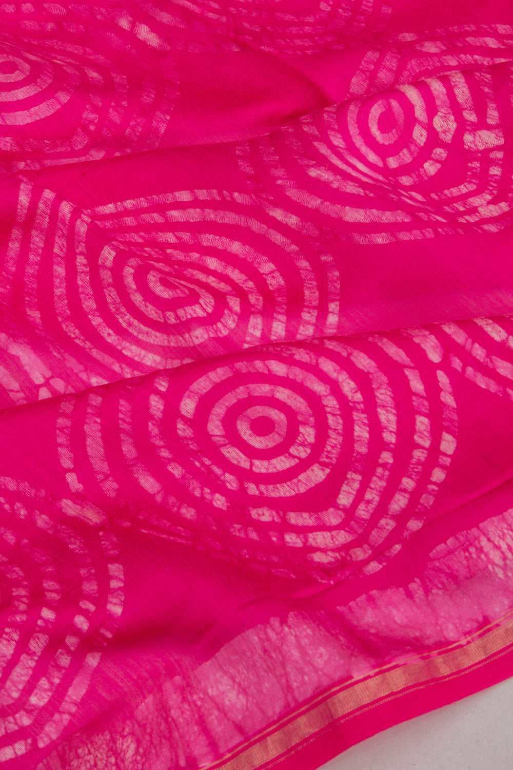 Chanderi Cotton Block Printed Pink Saree