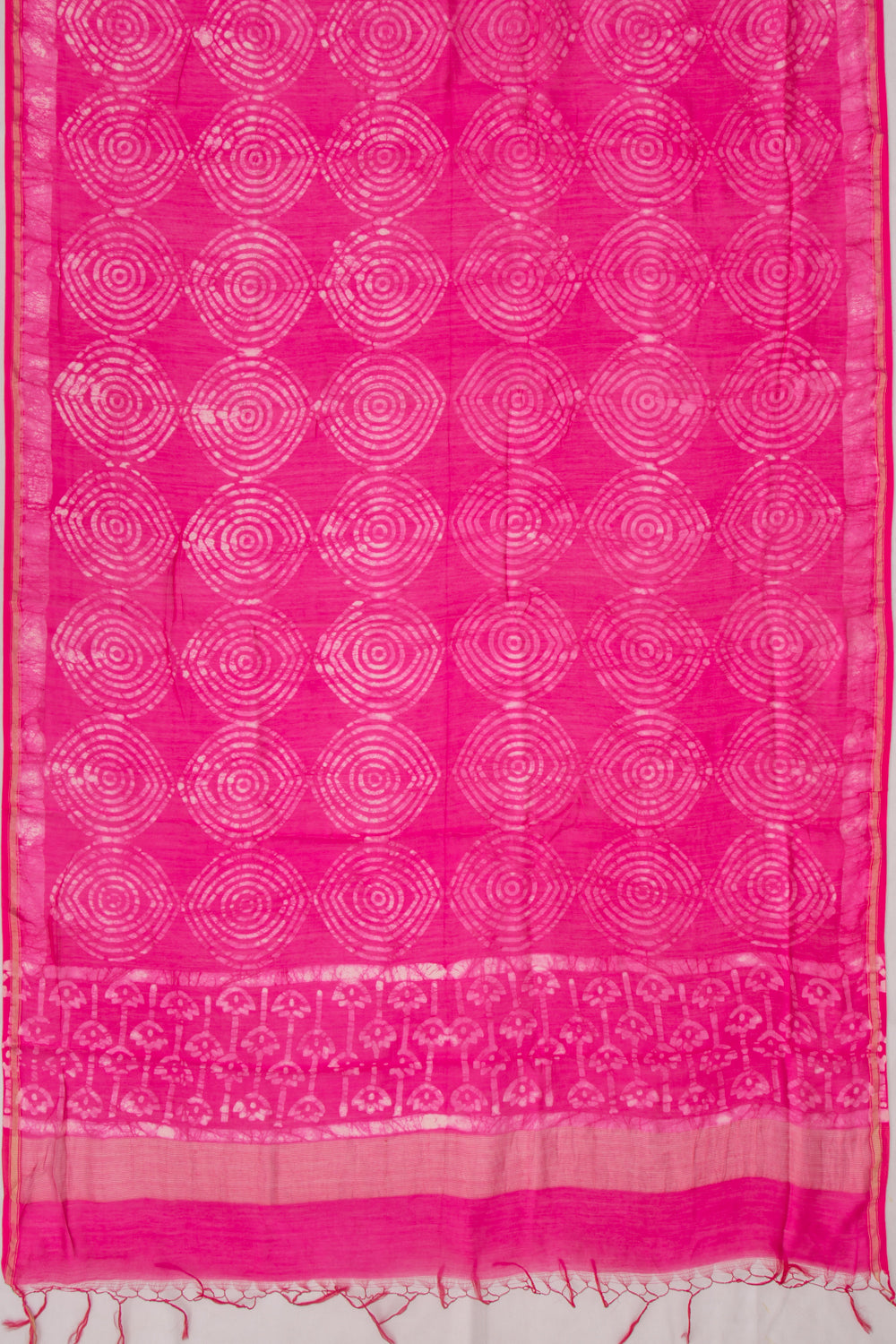 Chanderi Cotton Block Printed Pink Saree
