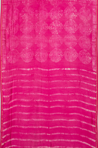 Chanderi Cotton Block Printed Pink Saree