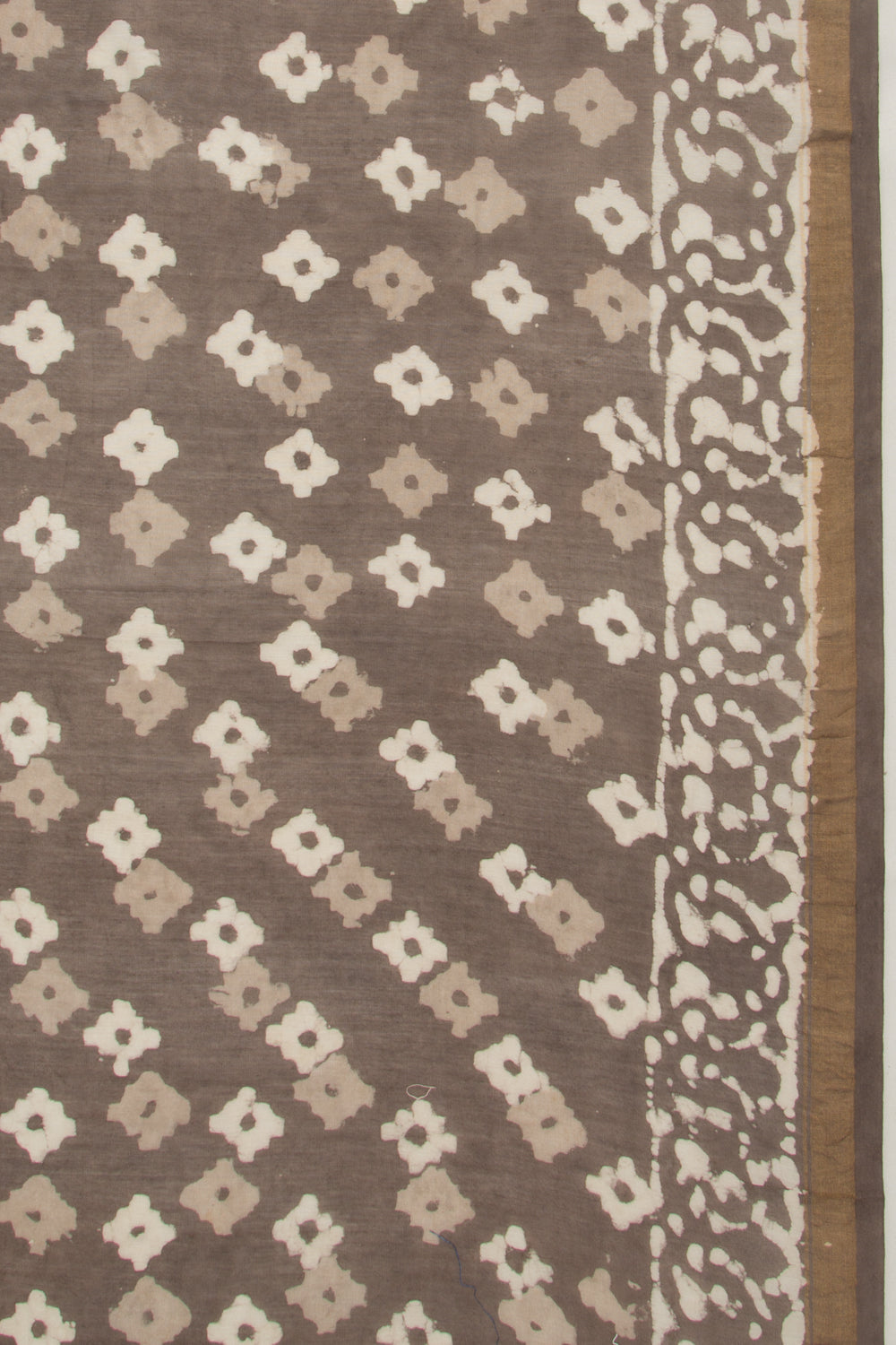 Chanderi Silk Block Printed Brown Saree