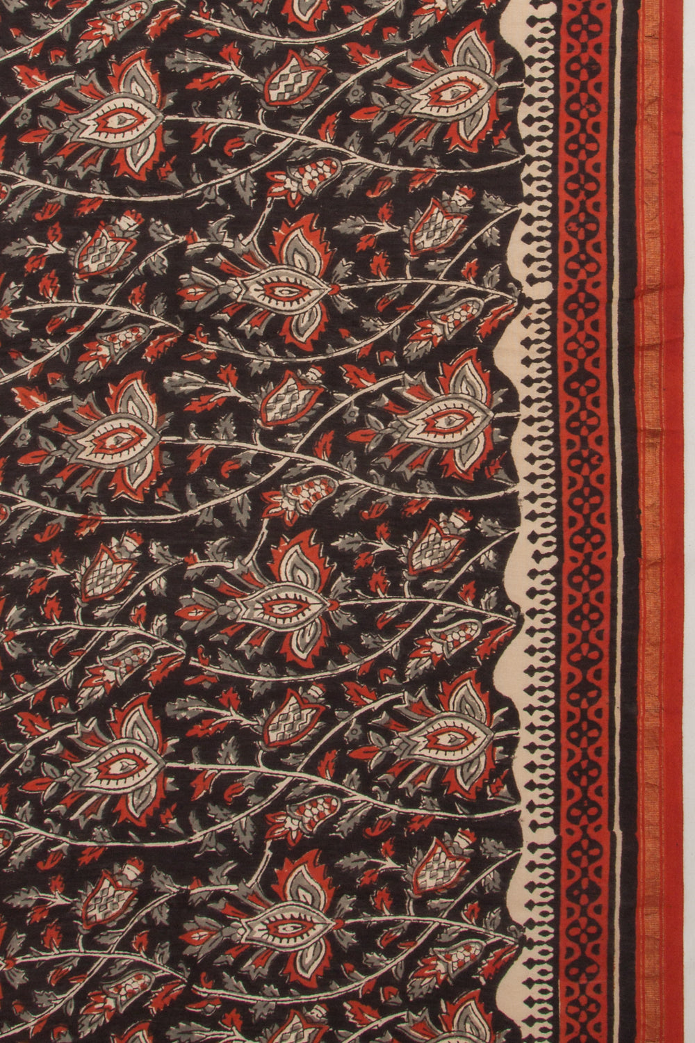 Chanderi Cotton Printed Black Saree