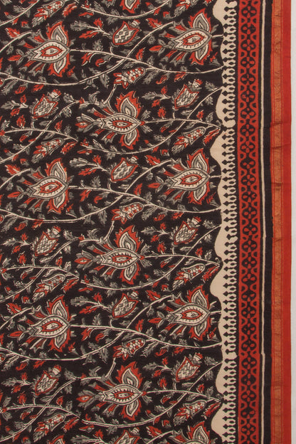 Chanderi Cotton Printed Black Saree