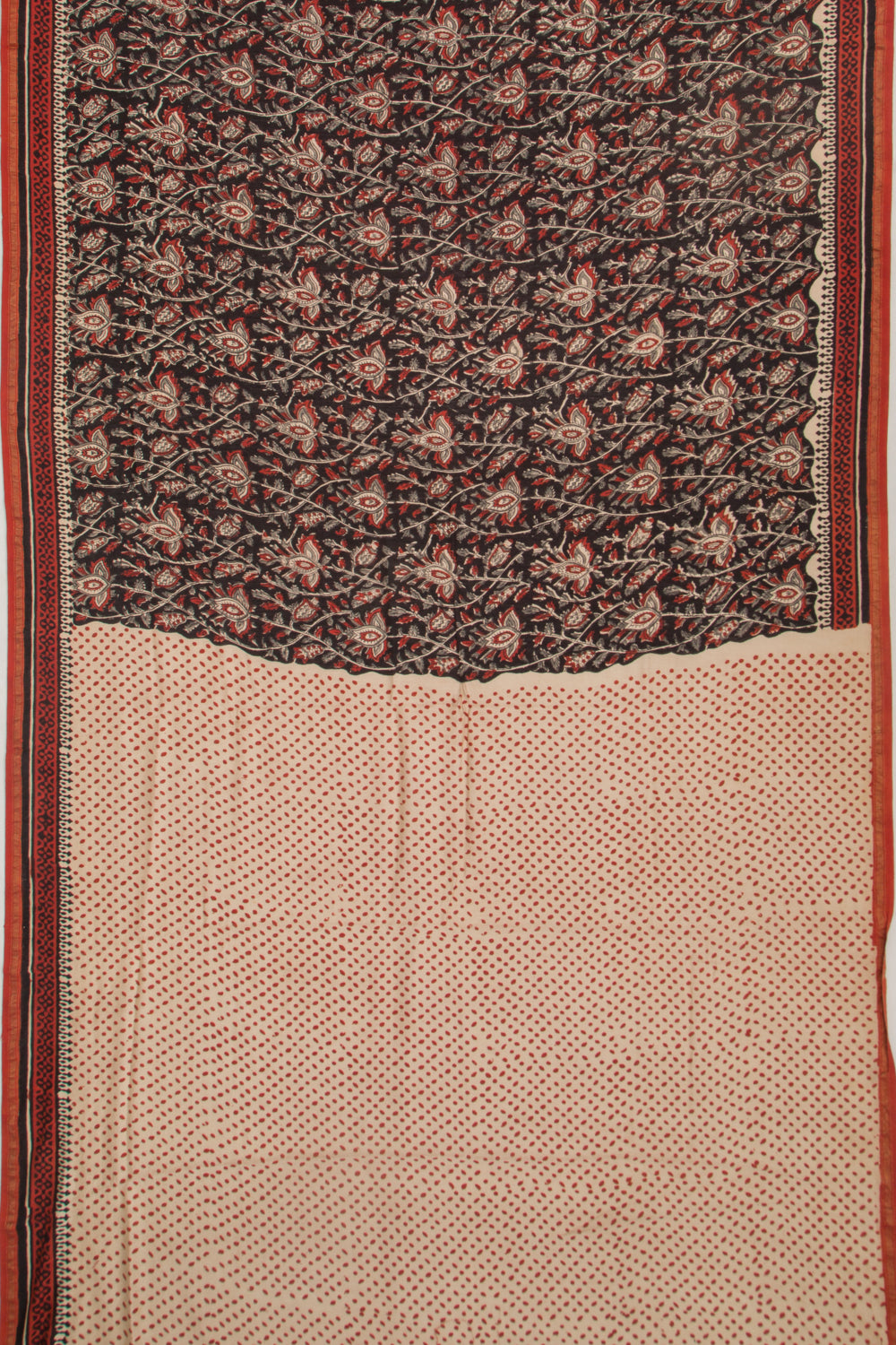 Chanderi Cotton Printed Black Saree