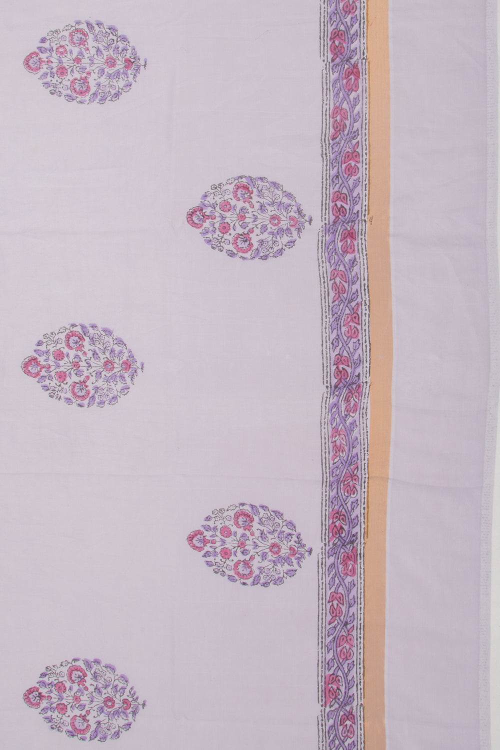 Chanderi Silk Floral Printed Butta Lilac Saree