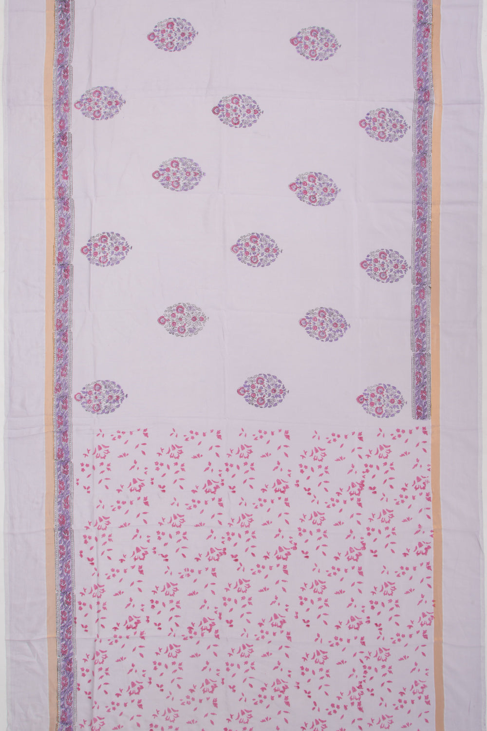 Chanderi Silk Floral Printed Butta Lilac Saree