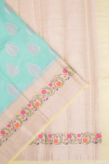 Organza Butta Blue Saree