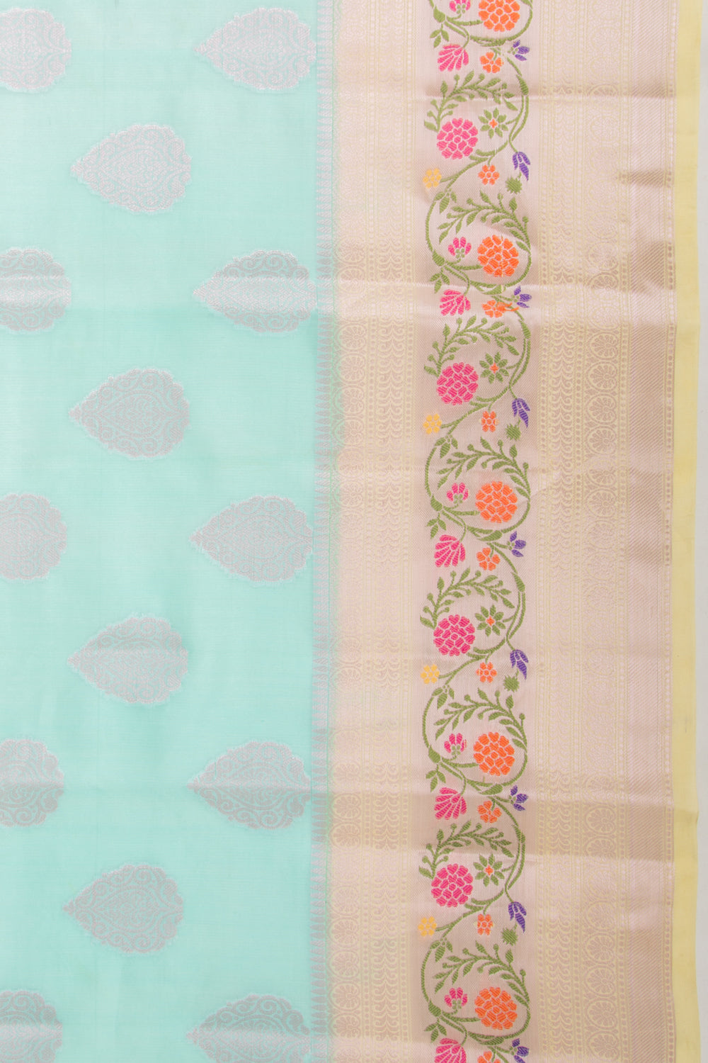 Organza Butta Blue Saree