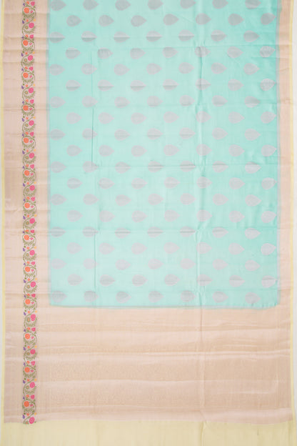 Organza Butta Blue Saree