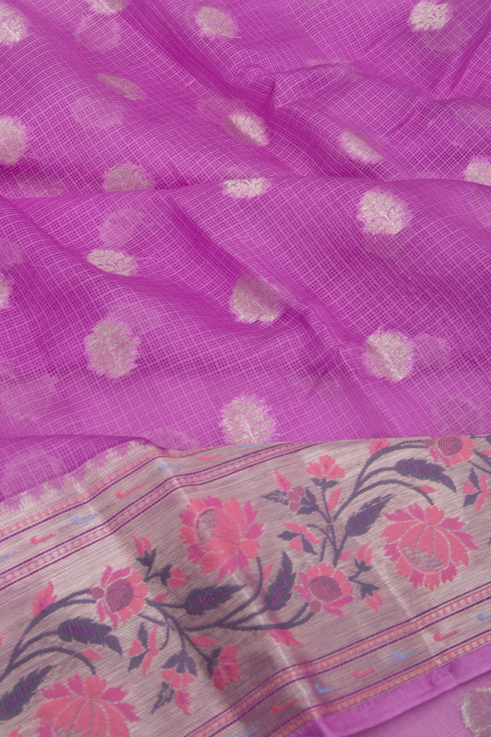 Kota Soft Silk Butta Lavender Saree