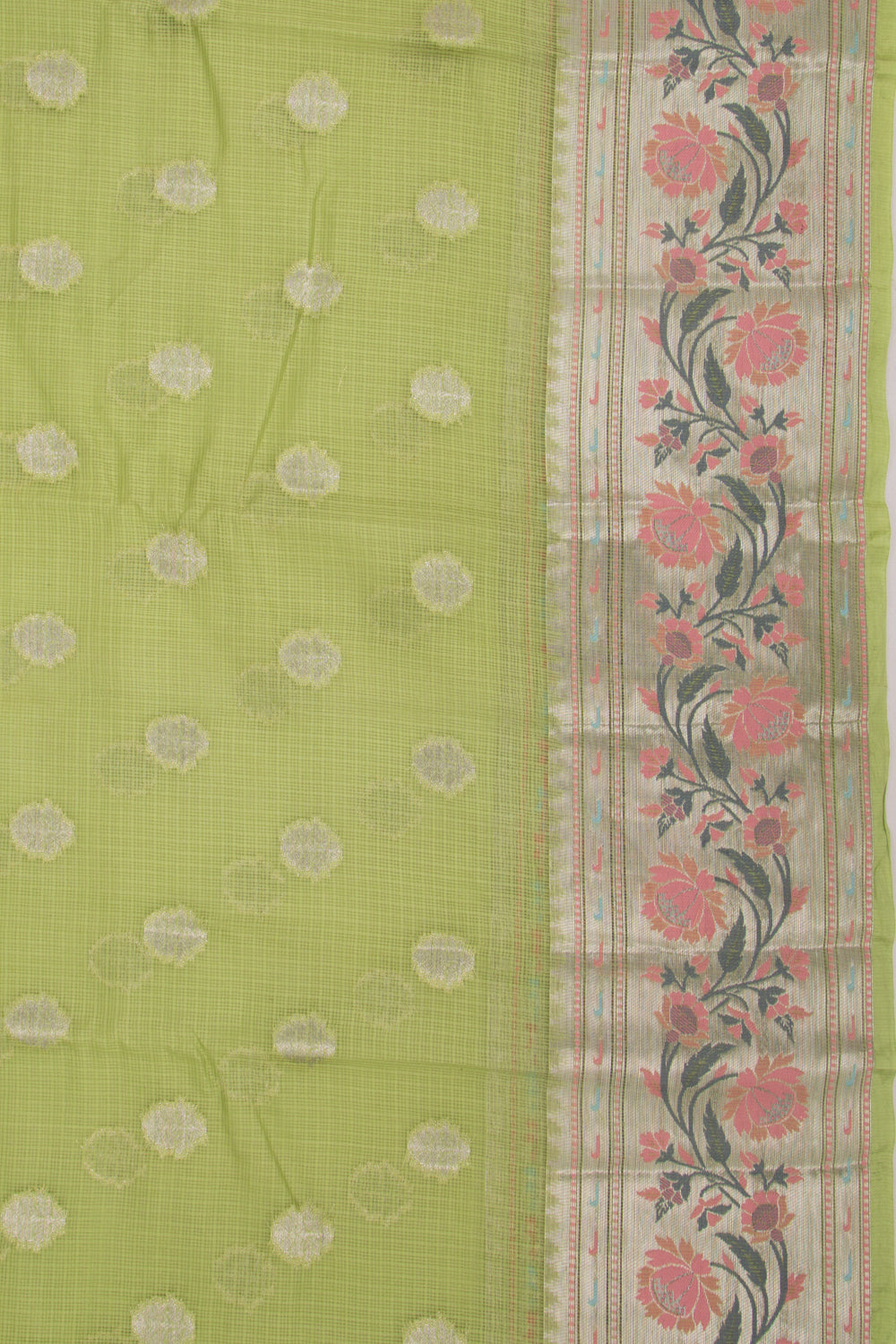 Kota Soft Silk Butta Green Saree