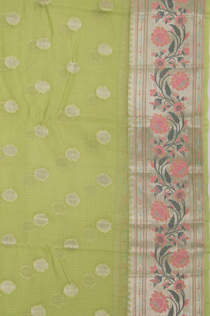 Kota Soft Silk Butta Green Saree