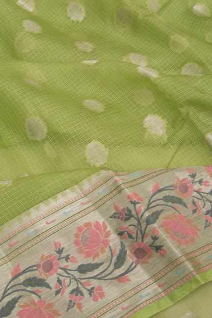 Kota Soft Silk Butta Green Saree