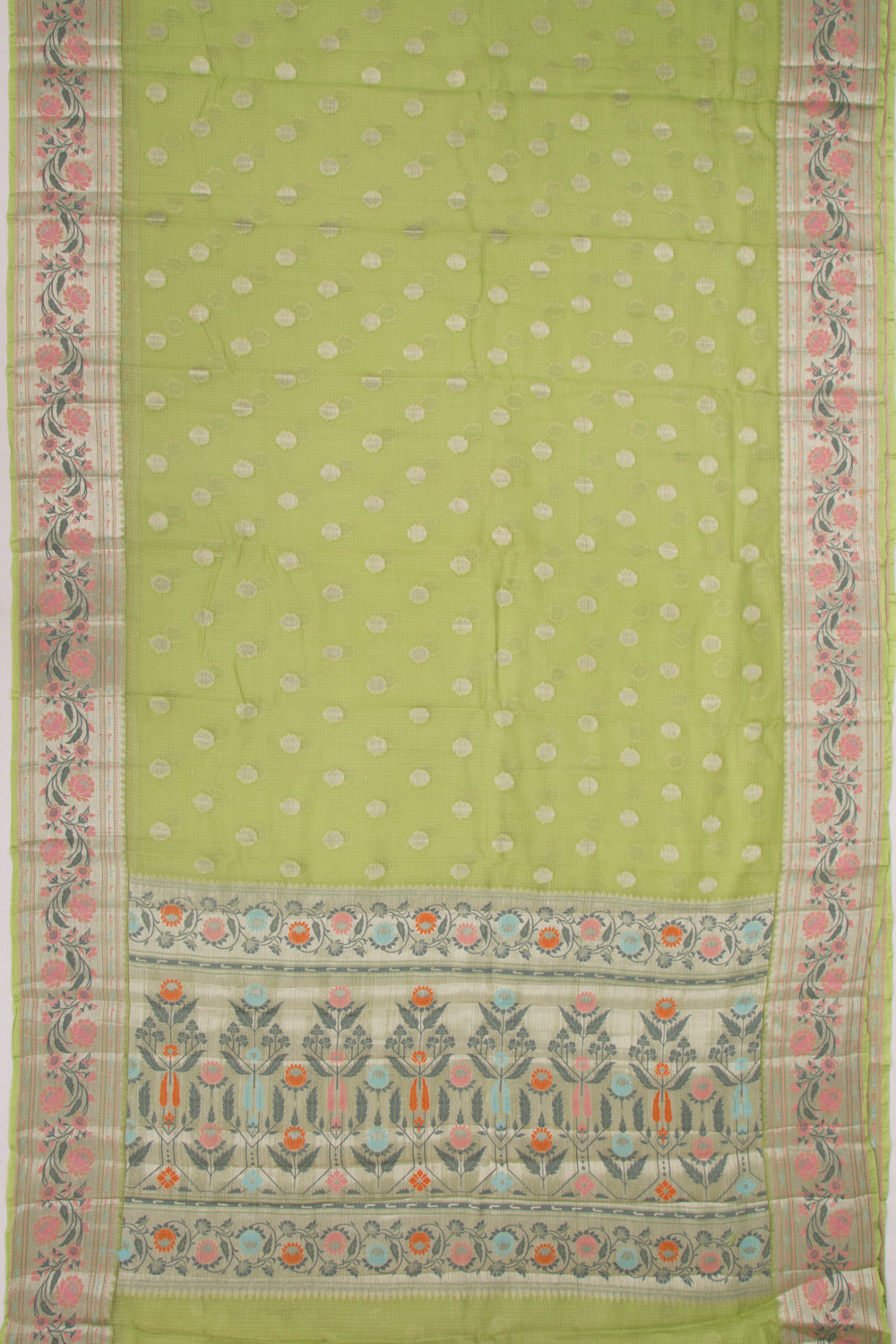 Kota Soft Silk Butta Green Saree
