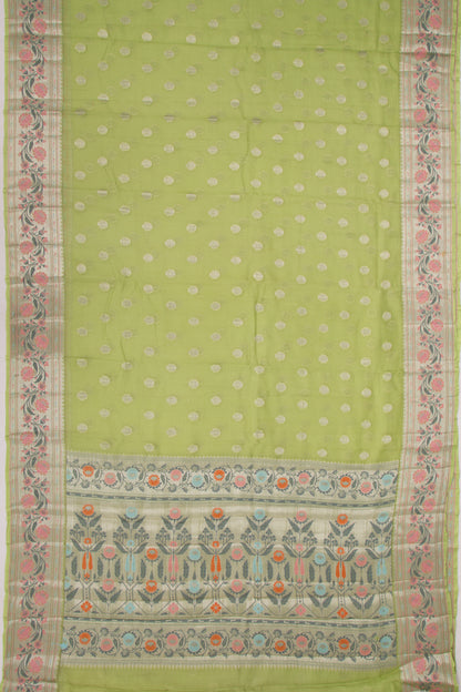 Kota Soft Silk Butta Green Saree