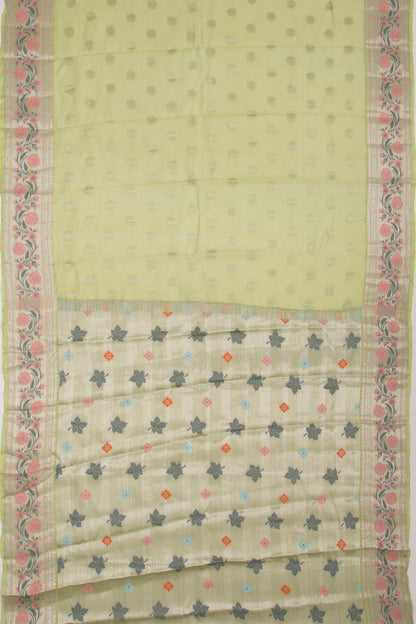 Kota Soft Silk Butta Green Saree