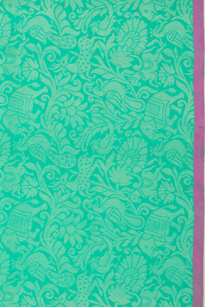 Coimbatore Soft Silk Jaal Sea Green Saree