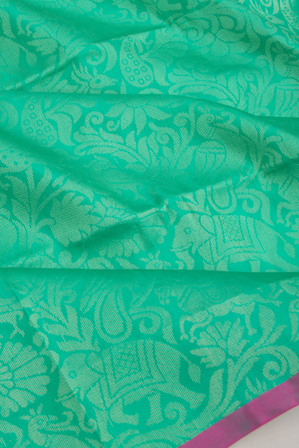 Coimbatore Soft Silk Jaal Sea Green Saree