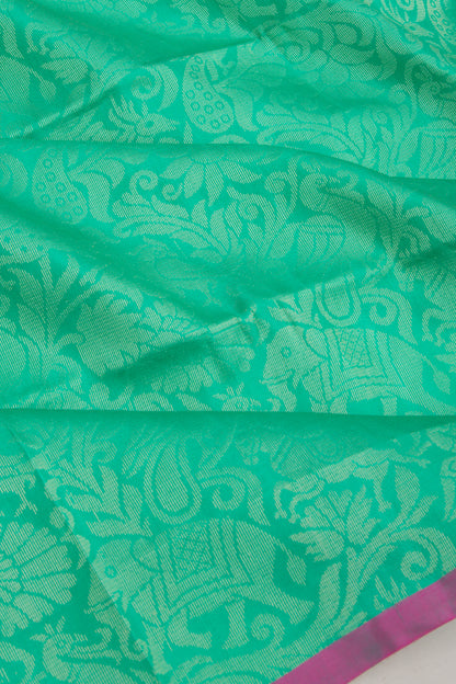 Coimbatore Soft Silk Jaal Sea Green Saree