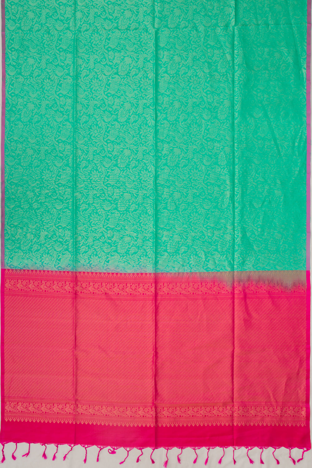 Coimbatore Soft Silk Jaal Sea Green Saree