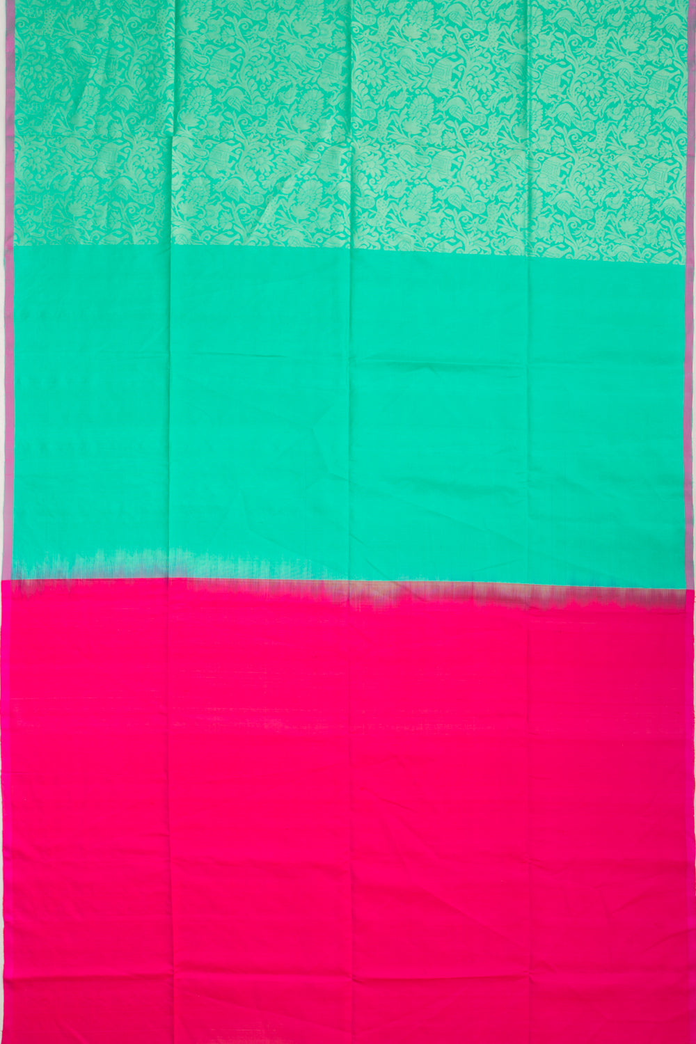 Coimbatore Soft Silk Jaal Sea Green Saree