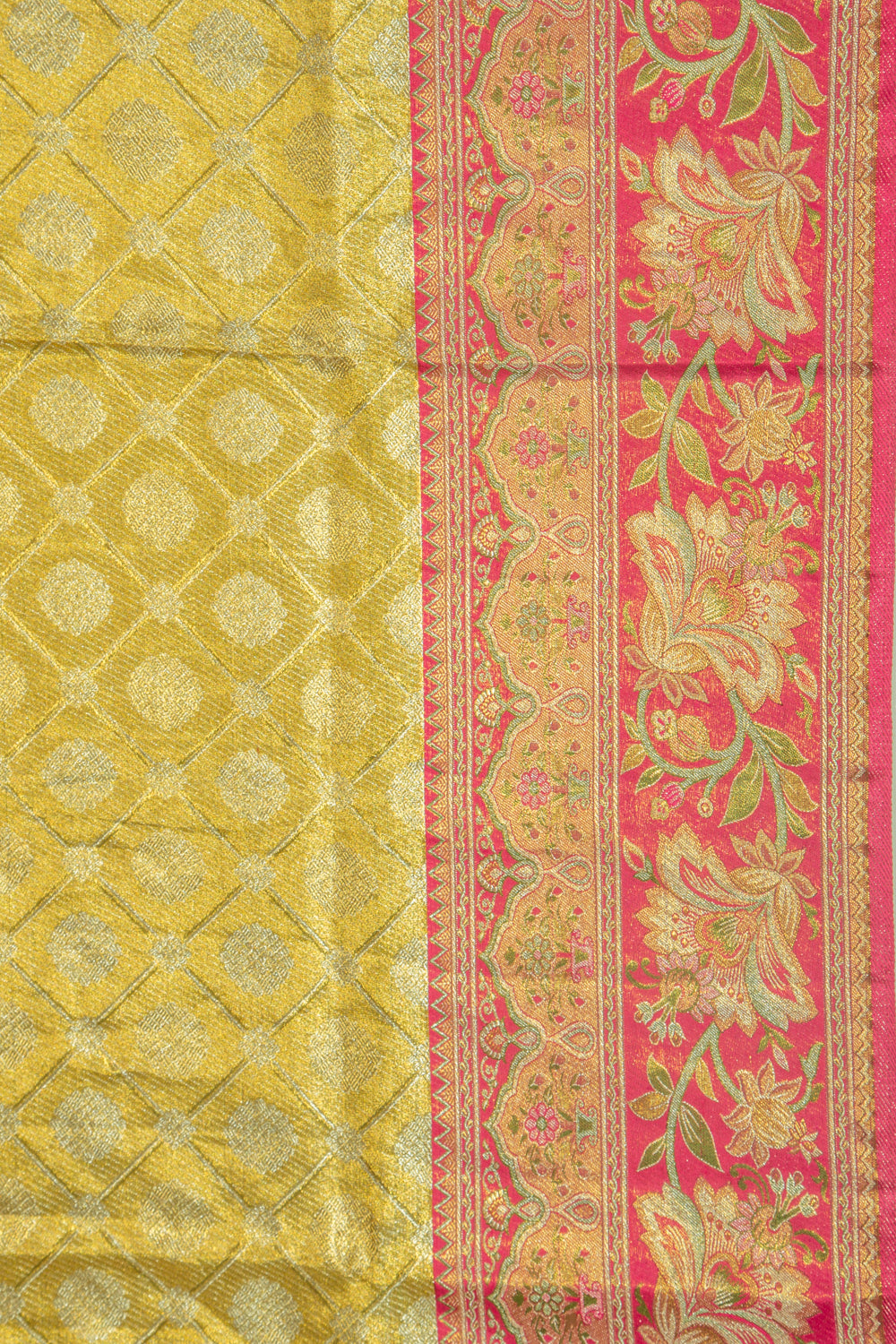 Kanchipuram Silk Tissue Brocade Gold Saree