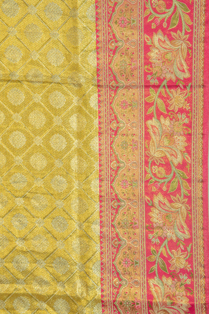 Kanchipuram Silk Tissue Brocade Gold Saree