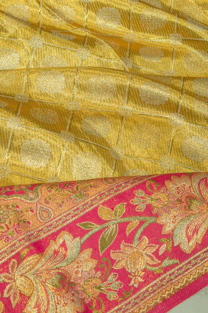Kanchipuram Silk Tissue Brocade Gold Saree