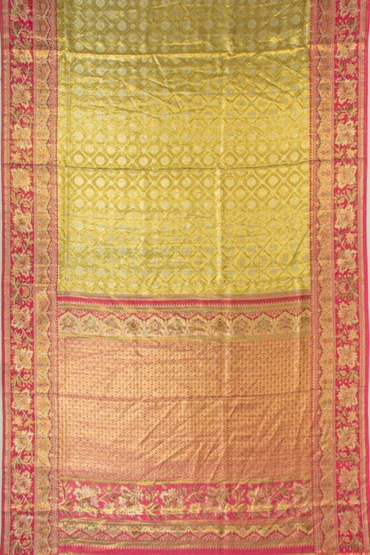 Kanchipuram Silk Tissue Brocade Gold Saree