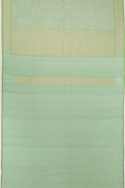 Banarasi Cotton Jamdani Jaal Pista Green Saree