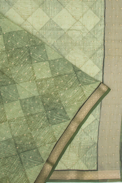 Chanderi Silk Printed Green Saree