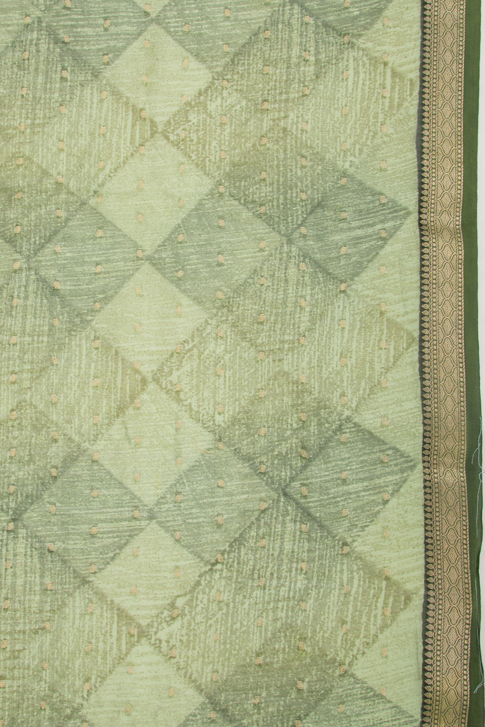 Chanderi Silk Printed Green Saree